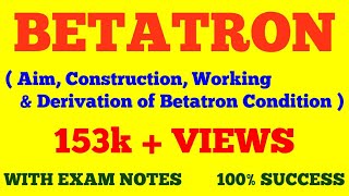 BETATRON  AIM PRINCIPLE CONTRUCTION WORKING OF BETATRON  NUCLEAR PHYSICS  WITH EXAM NOTES [upl. by Lundgren]