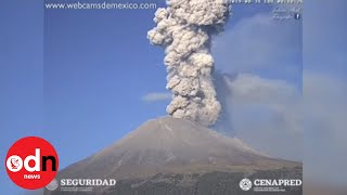 Mexicos Popocatepetl Volcano Erupts in Spectacular Fashion [upl. by Rehpinnej]