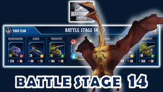 Jurassic World Game  Battle Stage 14  Dinosaur fights [upl. by Dorolisa]