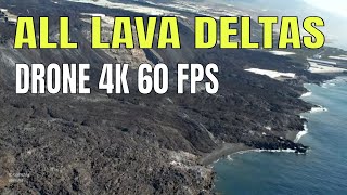 La Palma got bigger Old and New Lava Deltas 4K Drone 60 FPS December 2 2021 [upl. by Nyladnarb391]