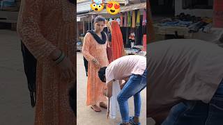 Touching feet prank 🤯🥰public reaction 😱👀shortsyoutubeshortsviral [upl. by Aliehc]