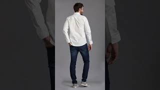 Jeans Con Camisa Blanca Hombres Casuales shorts modahombres [upl. by Eadrahs709]