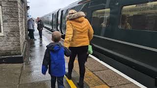 Eastbound train using westbound platform at Bridgend station class 800 [upl. by Tessil22]