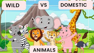 Difference Between Domestic VS Wild Animals 🐑🐘  Wild VS Domestic  Explained In Hindi [upl. by Anoyi]