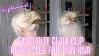 Claw Clip Tutorial for Thin Hair  Perfect Style To Fake Thick Full Hair [upl. by Nyrmak597]