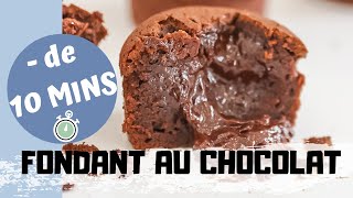 FONDANT AU CHOCOLAT EN MOINS DE 10 MIN  RECETTE RAPIDE [upl. by Retsub]