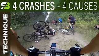 4 MTB Crashes  4 Causes How To Avoid Crashes On Mountain Bike Races [upl. by Januarius]