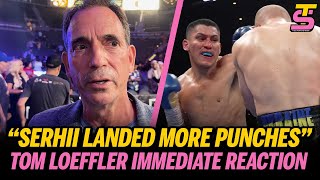 Tom Loeffler IMMEDIATE REACTION after Serhii Bohachuk BEATEN by Vergil Ortiz Jr [upl. by Viquelia191]