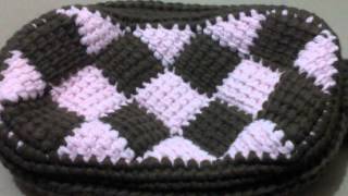 Entrelac Crochet Handbagpursepouch pattern [upl. by Emmalynne]