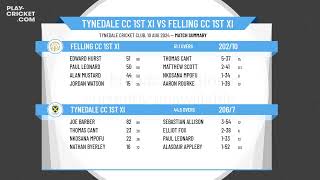 Tynedale CC 1st XI v Felling CC 1st XI [upl. by Terrej]