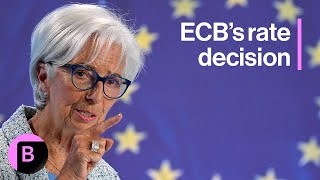 ECB Cuts Rates Lagarde Press Conference [upl. by Nylrehs]