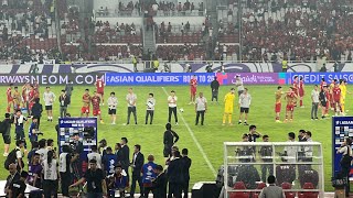 MERINDING MOMEN HARU PEMAIN DAN SUPORTER TIMNAS NYANYIKAN ANTHEM TANAH AIRKU DIAKHIR LAGA VS JEPANG [upl. by Irrehs]