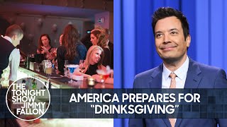 America Prepares for Thanksgiving Eve Tradition of “Drinksgiving”  The Tonight Show [upl. by Oraneg986]