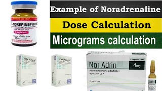 Noradrenaline Dose Calculation Example  Noradrenaline calculation mcgkgmin Formula [upl. by Fryd]