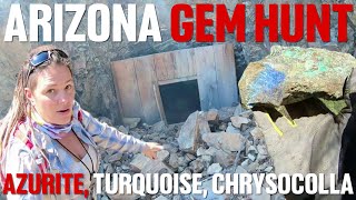 Rockhounding in Arizona In Search of Chrysocolla Azurite Turquoise [upl. by Soo]