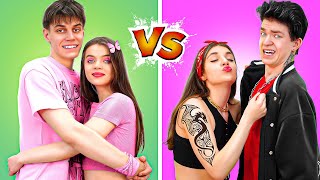 Cute Couple VS Cheeky Couple at School  Good Relationships and Bad Relationships at School [upl. by Novihc]