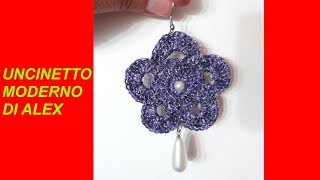 CROCHET EARRINGS WITH BEADS TUTORIAL [upl. by Cartie]