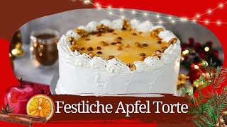 Alkoholfreie Apfel Punsch Torte Winterliche Köstlichkeiten  Apfelkuchen Rezept ohne Gelatine [upl. by Naillimixam]