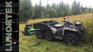 Can Am 6x6 with Kellfri Flail Mower Plus Steep Field [upl. by Esinad]