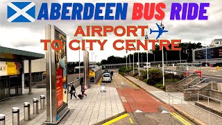 Aberdeen Airport Bus to City Centre  Route 727 Stagecoach Bus ride  City tour in Winter [upl. by Jerroll259]