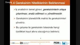 GEREKSİNİM İZLENEBİLİRLİK MATRİSİNİN İŞ ANALİZİ SÜRECİNDE KULLANIMI WEBİNARI [upl. by Photina280]