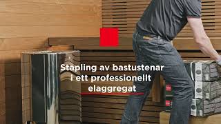 Harvia  Stapling av bastustenar i ett professionellt elaggregat [upl. by Glory514]