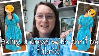 Making A Dress For My Daughter With Thrifted Fabric memadewardrobe thriftedoutfits thrifting [upl. by Clay]