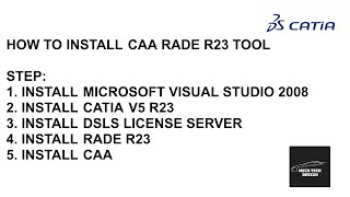 CATIA V5R23 CAA RADE INSTALLATION  CATIA CAA  CATIA CUSTOMIZATION AND AUTOMATION [upl. by Adnirual]