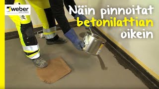 TYÃ–VIDEO  Betonilattian pinnoittaminen [upl. by Genesa121]