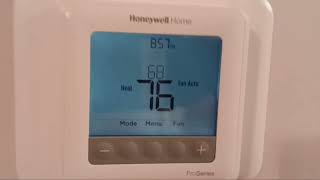 How to program Honeywell Home Pro Series push button thermostat [upl. by Benge]