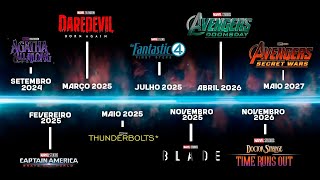 NOVA TIMELINE DO MCU Calendário de Lançamentos Marvel [upl. by Oatis]