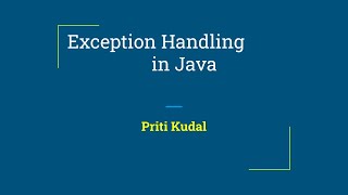 28 Exception Handling in Java [upl. by Terej]