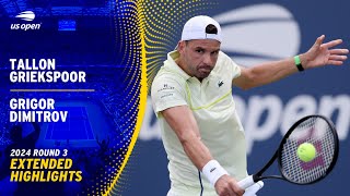 Tallon Griekspoor vs Grigor Dimitrov Extended Highlights  2024 US Open Round 3 [upl. by Rosmunda668]