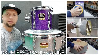 Snare Drum Restoration Glitter  Painting Drums  Yamaha Stage Custom Advantage [upl. by Ettevroc]