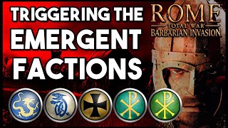 RTW Barbarian Invasion Guide How to Spawn Emergent Factions RomanoBritish Slavs Ostrogoths [upl. by Cissej]