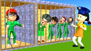 Scary Teacher 3D vs Squid Game  Help Miss T and 4 Neighbors Escape Prison 5 Times Challenge [upl. by Maria]