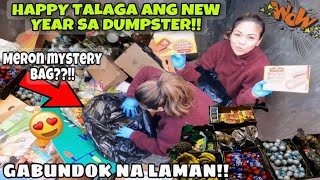 DUMPSTER DIVING  UNANG KALAKAL NG TAON  MAY MYSTERY BAG NAG UUMAPAW GABUNDOK GULAT KAMI [upl. by Eimrej]