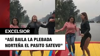 Así se baila el sangoloteadito en las trajineras de Xochimilco [upl. by Ayetal474]