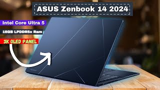 ASUS Zenbook 14 Laptop Review In Hindi 2024  Ultra 5125H  16GB LPDDR5x Ram  OLED Touch Panel [upl. by Mosier631]