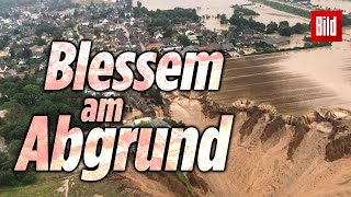 Hochwasser ErftstadtBlessem Kiesgrube bricht immer weiter ein [upl. by Finegan]