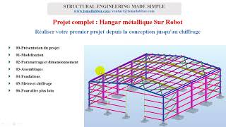 Projet complet hangar métallique sur Robot  Présentation de la formation [upl. by Wandie]