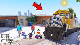 Franklin and Shinchan Enjoy Train Jo Journey From Los Santos TO Factory in GTA V [upl. by Aihppa]