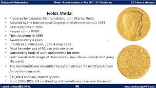 Math History 137 Nobel Prize Fields Medal and Abel Prize Winners [upl. by Nahtnoj]