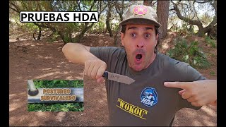 cuchillo Hydra HDA Wokou pruebas HDA WOKOU american tanto bushcraft [upl. by Blus]