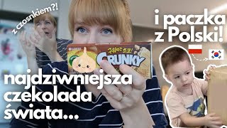 Najdziwniejsza czekolada w moim życiu🧄  PACZKA Z POLSKI  Daily Vlog z Korei [upl. by Kenon]