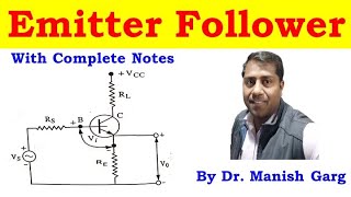 Emitter Follower  Electronics  Electronics  BSc  B Tech  UGCCSIR  NET  Gate  JAM [upl. by Mikes]