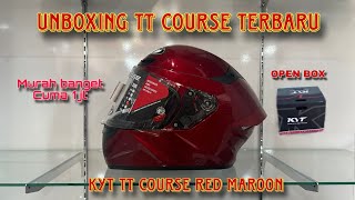 Unboxing Helm KYT TT Course lagi  KYT TT Course Red Maroon [upl. by Vitek]