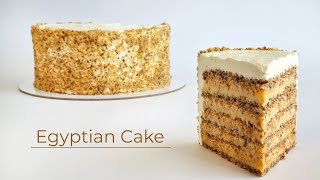 Egyptian cake  Walnut and Vanilla PERFECTION [upl. by Ymmor615]