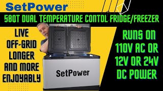 SETPOWER 58QT Portable Fridge Dual temperature zones and runs on AC or 12V24V Great for OffGrid [upl. by Ikcaj]