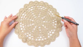 🌈Como Tejer un MANTEL INDIVIDUAL  SOUSPLAT de CROCHET CON SOLO 30 g  Tapete a Crochet [upl. by Philina]